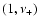 $(1,\nu_{+})$