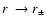$r~\rightarrow r_{\pm}$
