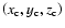 $\left( x_{\rm c},y_{\rm c},z_{\rm c}\right) $