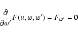 \begin{displaymath}\frac{\partial}{\partial w'}F(u,w,w')= F_{w'} = 0
\end{displaymath}