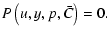 $\displaystyle P\left(u,y,p,\bar{C}\right) = 0.$