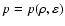 $p=p(\rho, \varepsilon)$