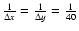 $\frac{1}{\Delta x}=\frac{1}{\Delta y}=\frac{1}{40}$
