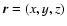 $\vec{r}=(x,y,z)$