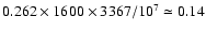 $0.262\times1600\times3367/10^7\simeq
0.14$