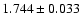 $ 1.744 \pm 0.033 $