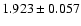 $ 1.923 \pm 0.057 $