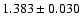 $ 1.383 \pm 0.030 $