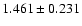 $ 1.461 \pm 0.231 $