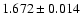 $ 1.672 \pm 0.014 $