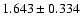 $ 1.643 \pm 0.334 $