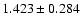 $ 1.423 \pm 0.284 $
