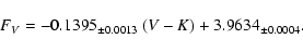 \begin{displaymath}%
F_V = -0.1395_{\pm 0.0013}~(V-K) + 3.9634_{\pm 0.0004}.
\end{displaymath}
