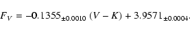 \begin{displaymath}%
F_V = -0.1355_{\pm 0.0010}~(V-K) + 3.9571_{\pm 0.0004}.
\end{displaymath}