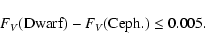 \begin{displaymath}%
F_V({\rm Dwarf})-F_V({\rm Ceph.}) \le 0.005.
\end{displaymath}
