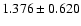 $ 1.376 \pm 0.620 $