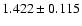 $ 1.422 \pm 0.115 $