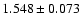 $ 1.548 \pm 0.073 $