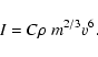 \begin{displaymath}I = C \rho \ m^{2/3} v^{6}.
\end{displaymath}