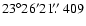 $23^{\circ}26'21\hbox{$.\!\!^{\prime\prime}$ }409$