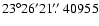 $23^{\circ}26'21\hbox{$.\!\!^{\prime\prime}$ }40955$