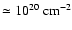 $\simeq 10^{20}~{\rm cm}^{-2}$