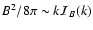 $B^{2}/8 \pi\sim k {\cal I}_{B}(k)$