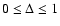 $0 \le\Delta\le 1$