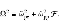 \begin{displaymath}\Omega^2 \equiv\tilde{\omega}_{\rm pe}^2 + \hat{\omega}_{\rm pp}^2 \: {\cal F}.
\end{displaymath}