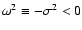 $\omega^{2} \equiv-
\sigma^{2} < 0$