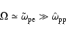 \begin{displaymath}\Omega\simeq\tilde{\omega}_{\rm pe}\gg\hat{\omega}_{\rm pp}
\end{displaymath}