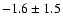 $-1.6 \pm 1.5$