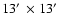 $13\hbox{$^\prime$ }\times13\hbox{$^\prime$ }$