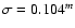 $\sigma = 0.104^m$