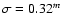 $\sigma = 0.32^m$