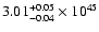 $\rm 3.01_{-0.04 }^{+0.05 }\times10^{45}$