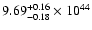 $\rm 9.69_{-0.18 }^{+0.16 }\times10^{44}$