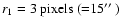 $r_1 =
3~{\rm pixels}~({=}15\hbox{$^{\prime\prime}$ })$