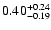 $\rm0.40_{-0.19 }^{+0.24 }$