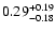$\rm0.29_{-0.18 }^{+0.19 }$