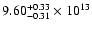 $\rm 9.60_{-0.31 }^{+0.33 } \times 10^{13}$