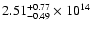 $\rm 2.51_{-0.49 }^{+0.77 } \times 10^{14}$