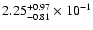 $\rm 2.25_{-0.81 }^{+0.97 } \times 10^{-1}$