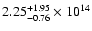 $\rm 2.25_{-0.76 }^{+1.95 } \times 10^{14}$