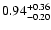 $\rm0.94_{-0.20 }^{+0.36 }$