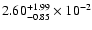 $\rm 2.60_{-0.85 }^{+1.99 } \times 10^{-2 }$