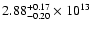 $\rm 2.88_{-0.20}^{+0.17} \times 10^{13}$