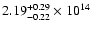$\rm 2.19_{-0.22}^{+0.29} \times 10^{14}$