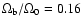 $\Omega_{\rm
b}/\Omega_0=0.16$