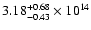 $\rm 3.18_{-0.43}^{+0.68} \times 10^{14}$